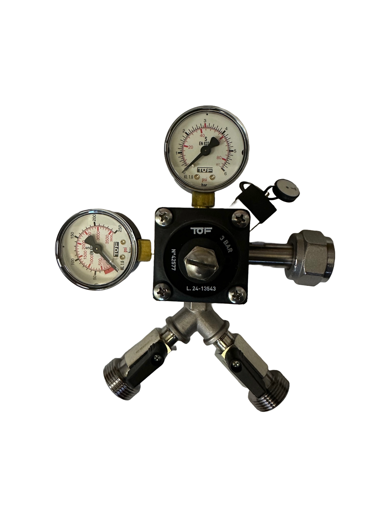 Co2 Druckminderer 3 bar für Bierzapfanlage 2 ltg. Co2 Druckminderer 3 bar für Bierzapfanlage 2 ltg.
