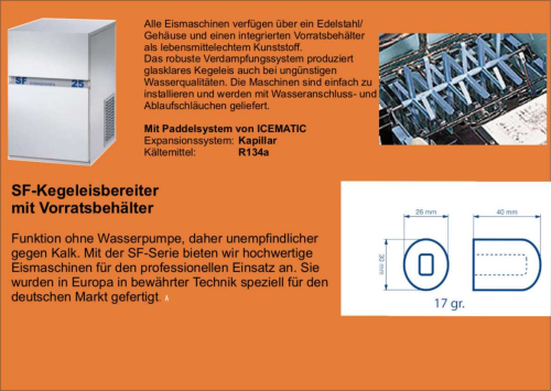 SF70 Kegeleisbereiter mit Vorratsbehälter-SF70M-icematic SF70 Kegeleisbereiter mit Vorratsbehälter-SF70M--icematic