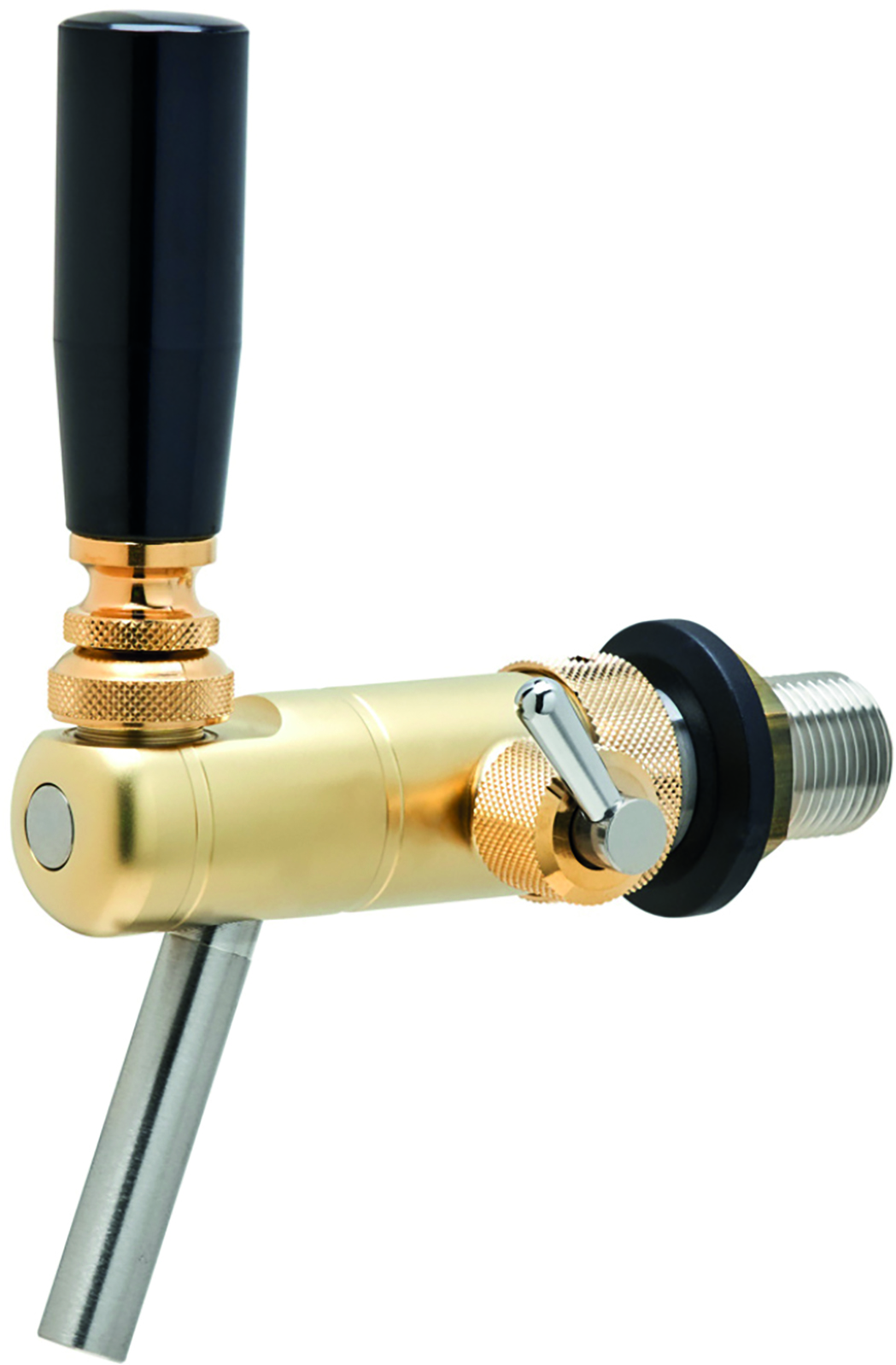 Kompensatorschankhahn Junior, Gold-Optik matt, 55mm Stutzen-J55-GM-getraenkezapfanlagen.net Kompensatorschankhahn Junior, Gold-Optik matt, 55mm Stutzen-J55-GM-Kompensatorschankhahn, Junior, Gold-Optik, matt, 55mm, Stutzen, Kunststoff-Griff, schwarz, Standardausführung, Selbstschließend, Stutzen, 5/8”, AISI, 1.4301.1.4307, Befestigungsset, Online